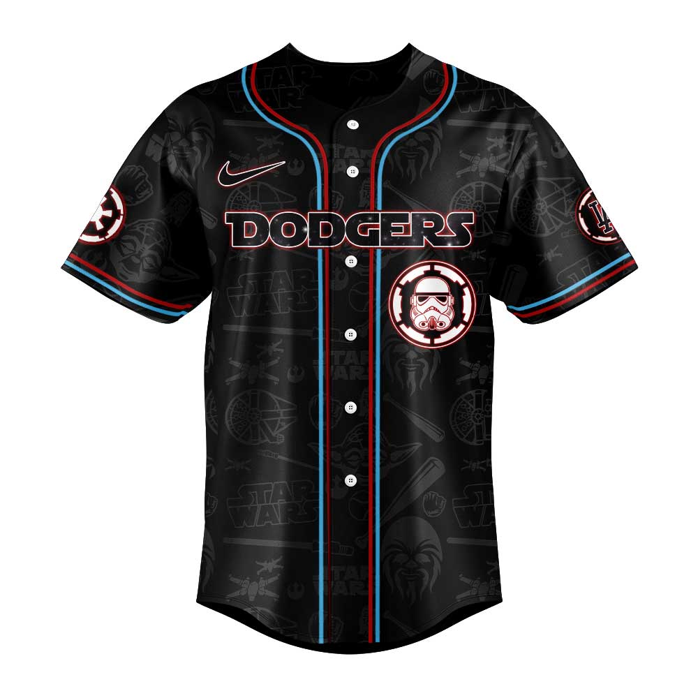 Limited Edition Los Angeles Dodgers Star Wars Night Black New Jersey