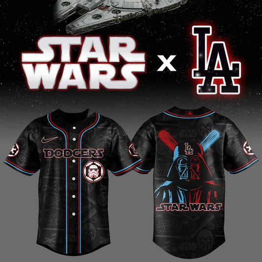 Limited Edition Los Angeles Dodgers Star Wars Night Black New Jersey