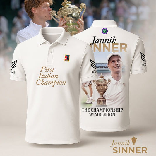 Special Jannik Sinner Wimbledon Championships 25 Polo Shirt
