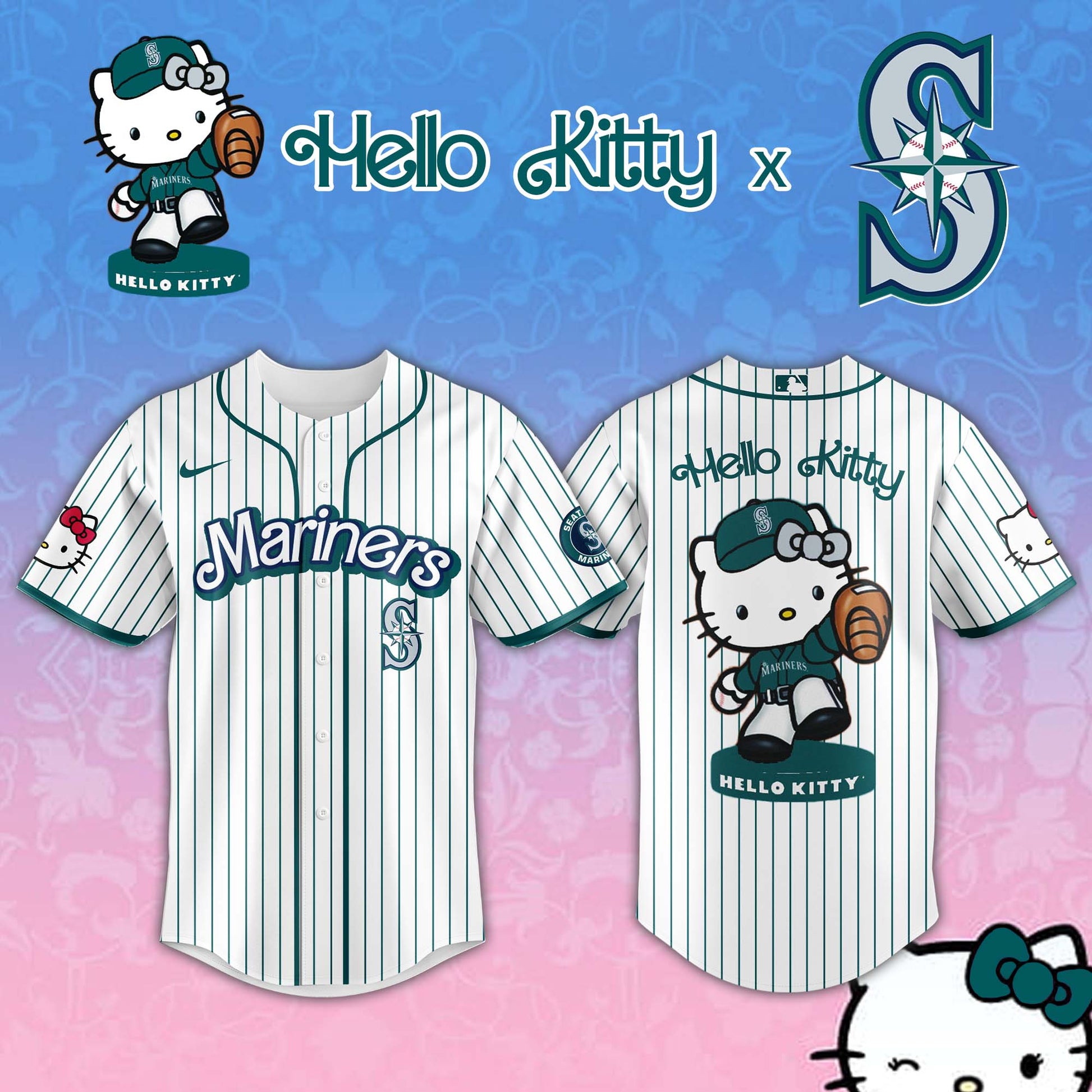 Seattle Mariners  MLB x Hello Kitty Night Jersey Editions Limited