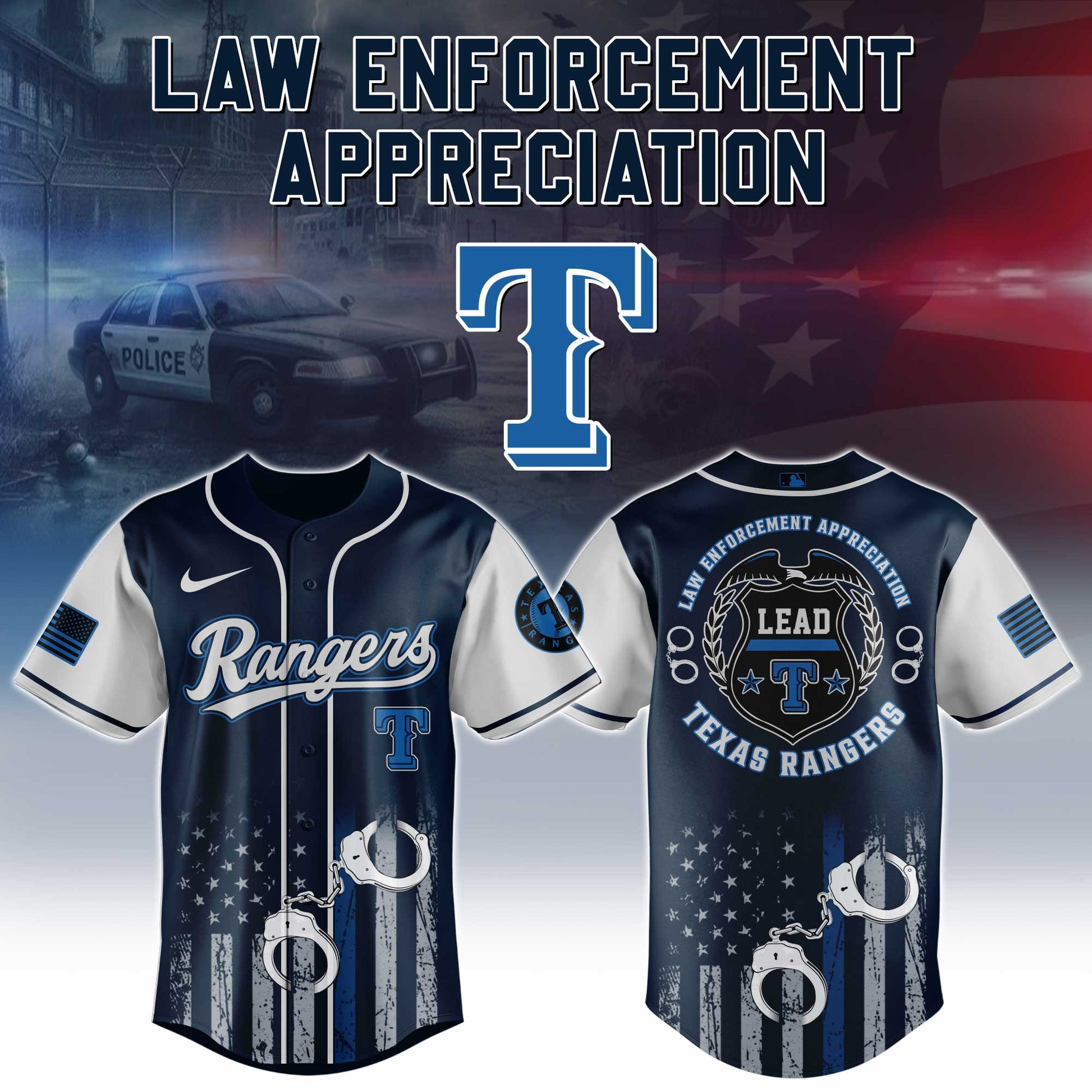 Texas Rangers MLB x Law Enforcement Appreciation Day Jersey Limited