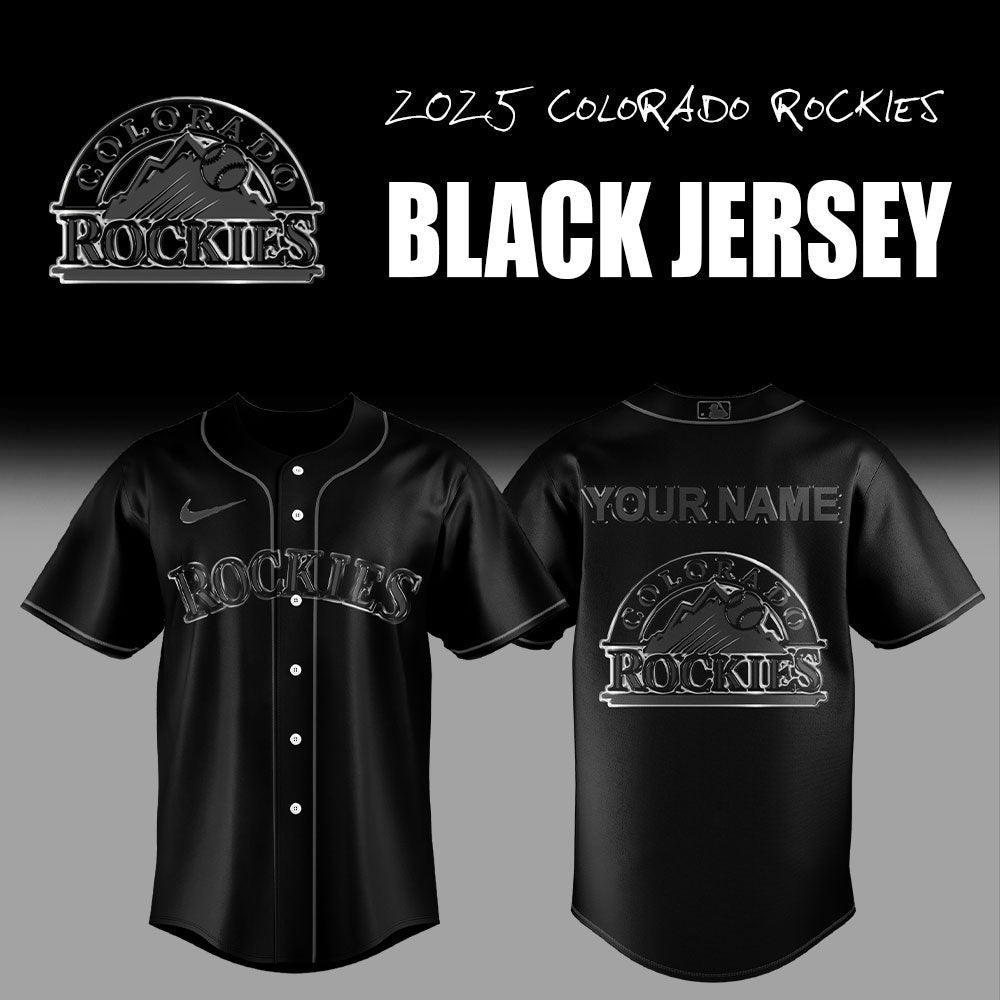 Limited Edition Colorado Rockies Back In Black Custom Name Jersey