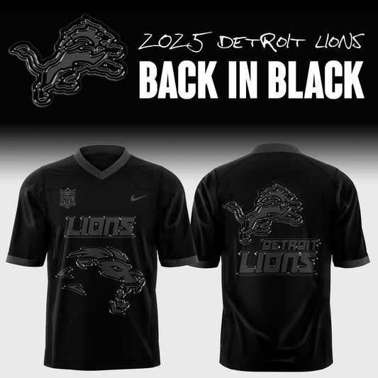 Limited Edition Detroit Lions Back In Black Uniform Jersey