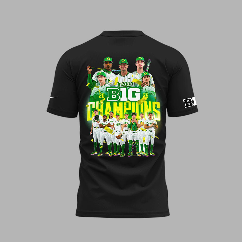 Limited Edition Oregon Baseball Big Ten 2025 Conference Champions TShirt