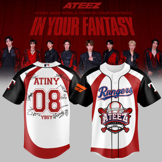 Texas Rangers x ATEEZ 2025 World Tour Baseball Jersey