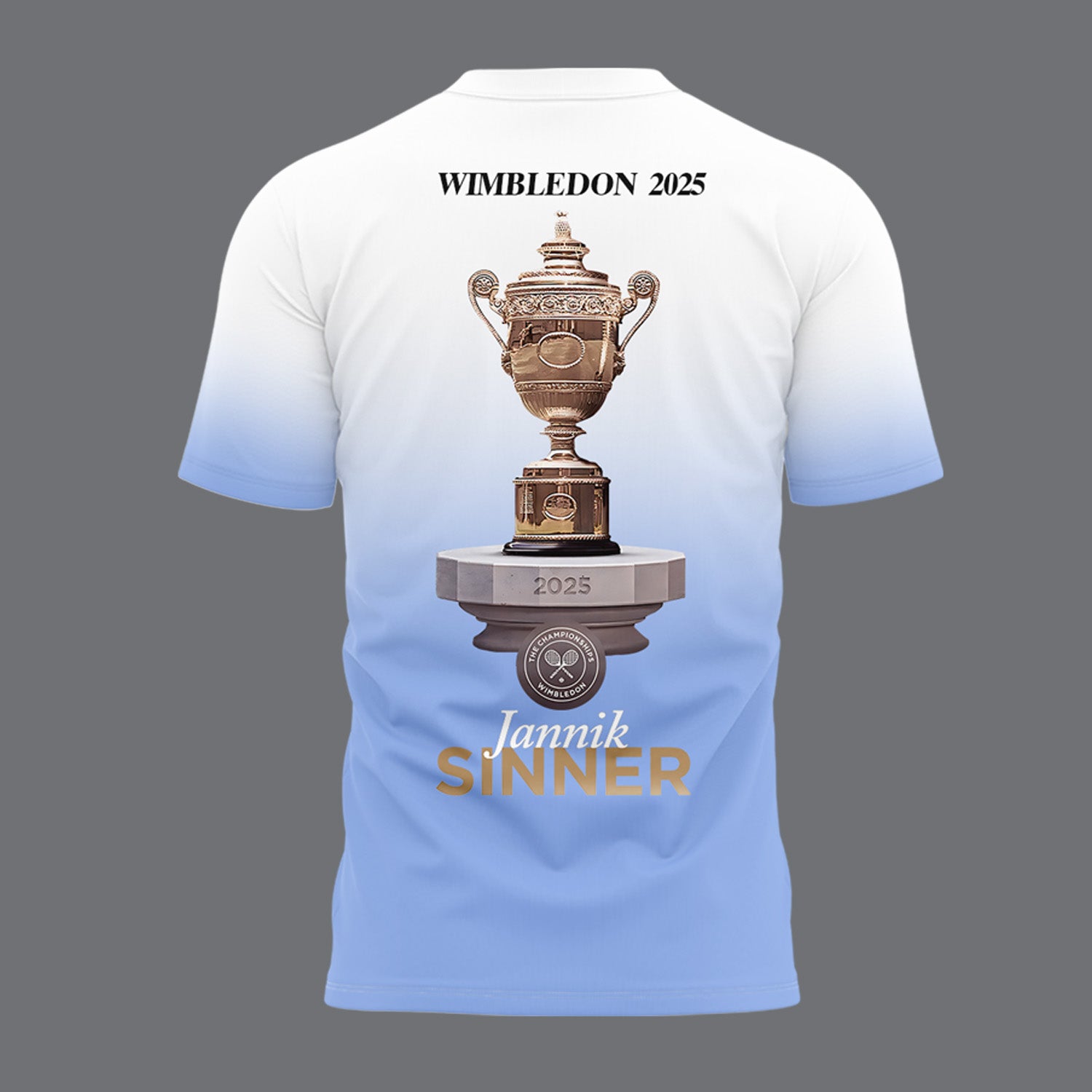 Limited Edition For The First Time Jannik Sinner Wimbledon Championships 2025 Blue and White TShirt