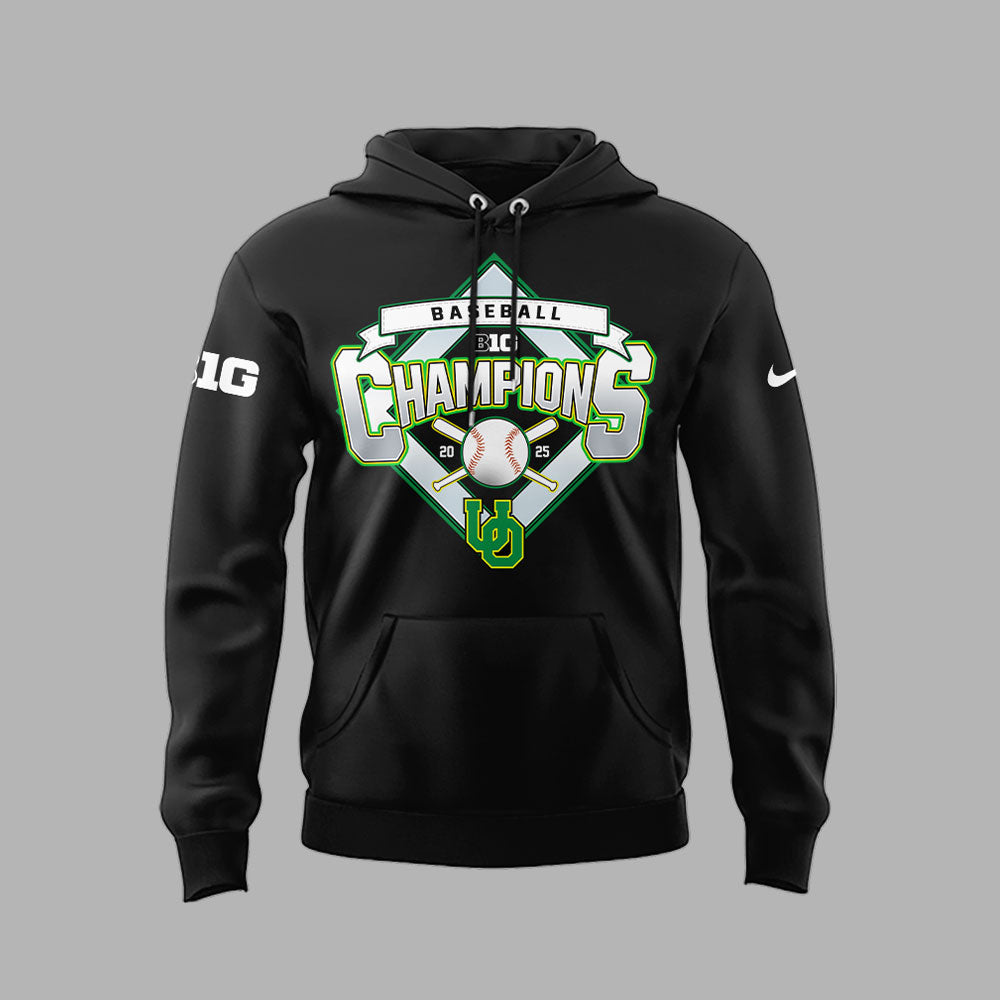 Limited Edition Oregon Baseball Big Ten 2025 Conference Champions Hoodie