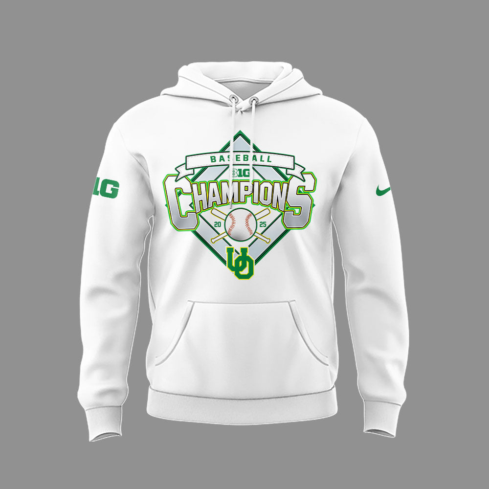 Limited Edition Oregon Baseball Big Ten 2025 Conference Champions Hoodie