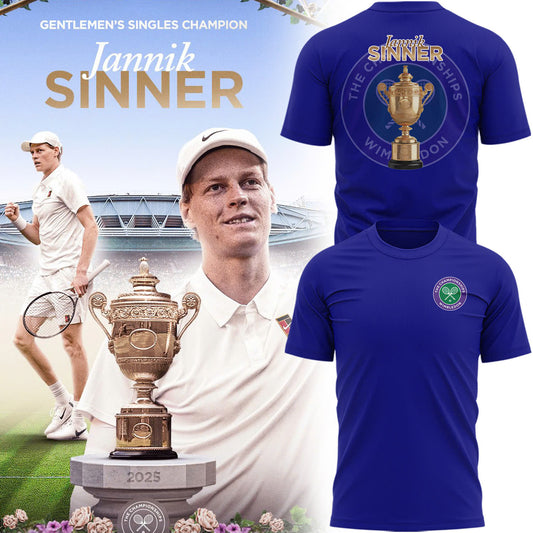 Special Jannik Sinner Wimbledon Championships 25 T-Shirt Navy