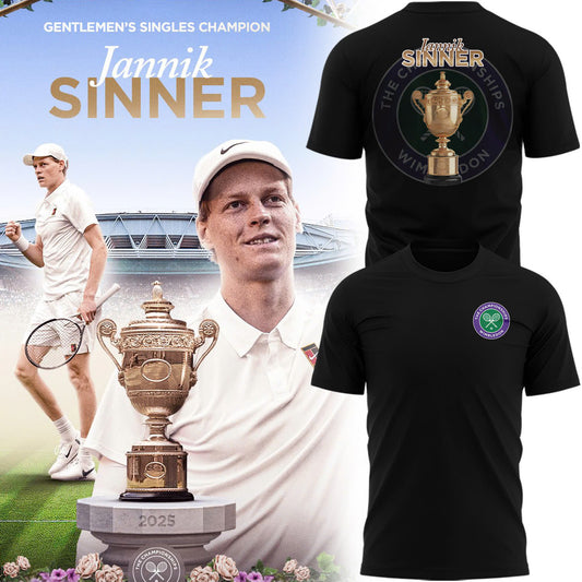 Special Jannik Sinner Wimbledon Championships 25 T-Shirt Black