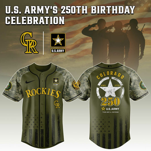 Colorado Rockies MLB x 250 U.S. ARMY Jersey 03