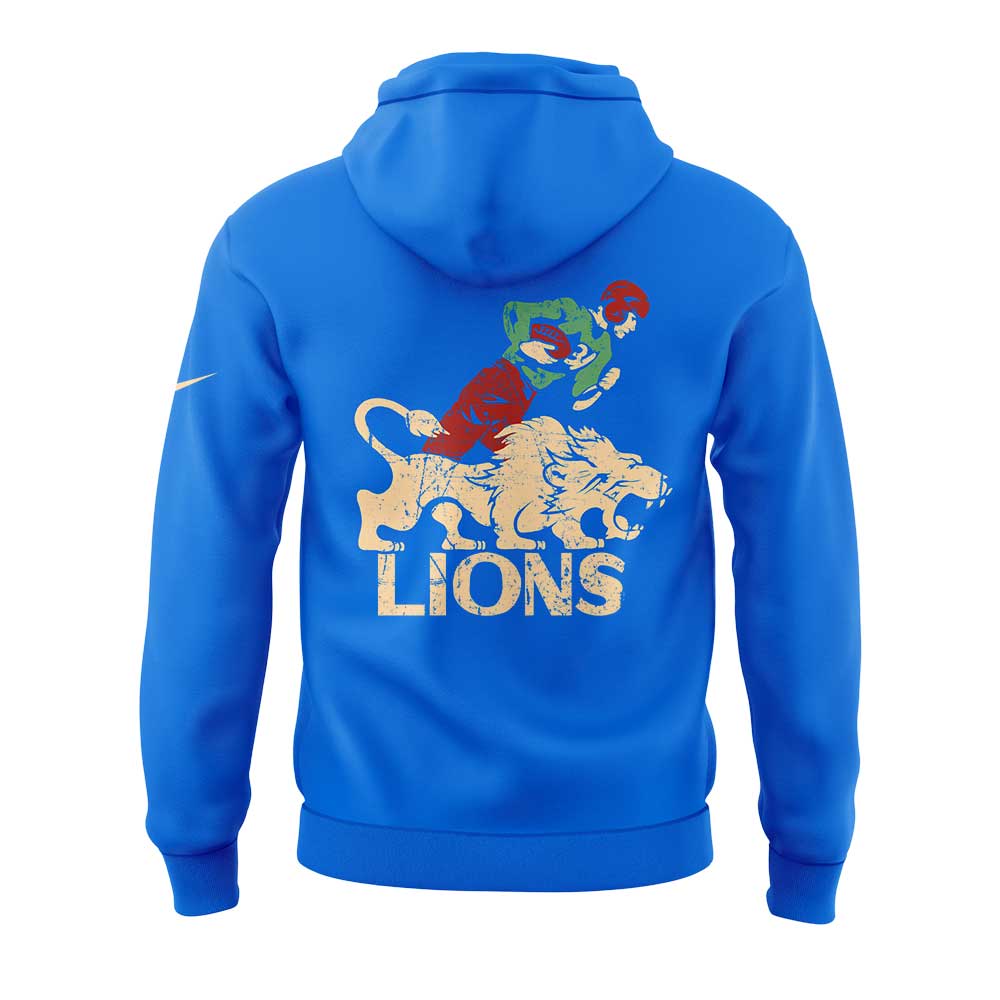 Limited Edition D Lions 50s Retro Mascot Royal Blue Hoodie
