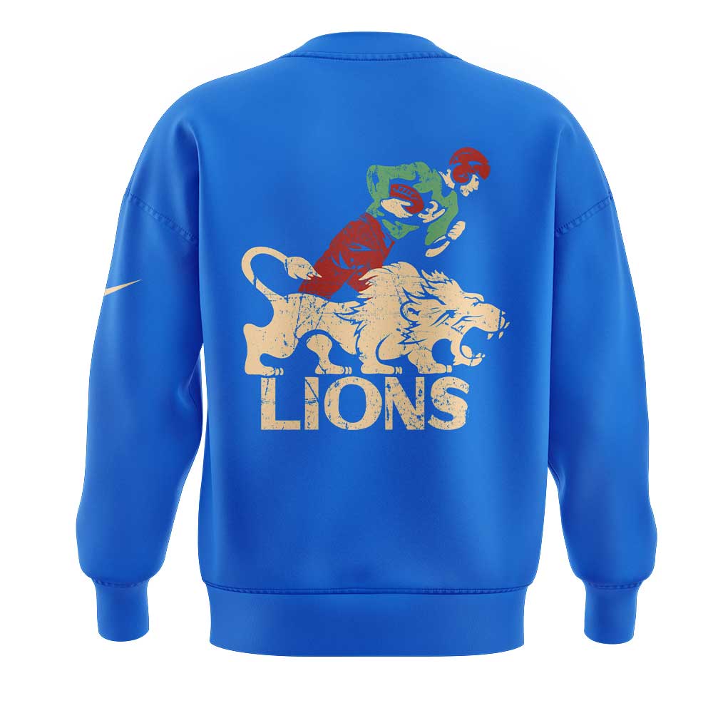 Limited Edition D Lions 50s Retro Mascot Royal Blue Sweatshirt