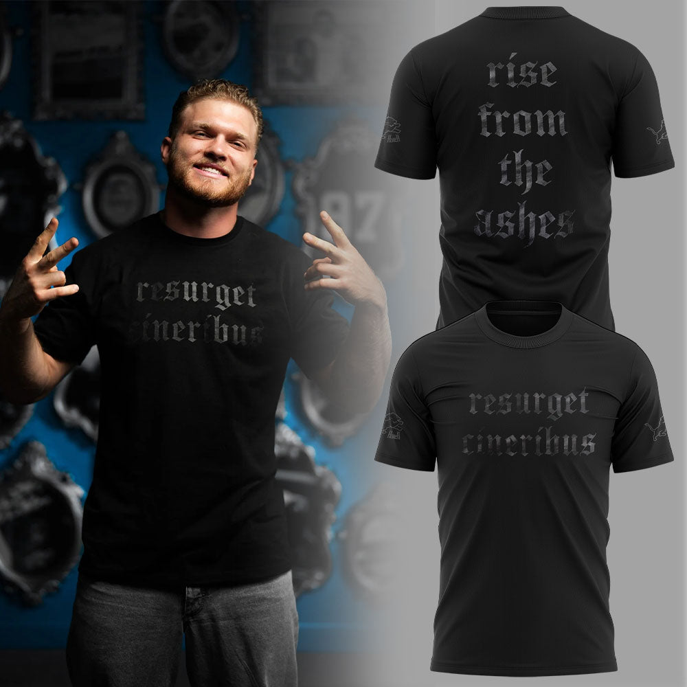 Aidan Hutchinson Black House of Hutch x Detroit Lions Resurget Cineribus Limited Edition Shirt