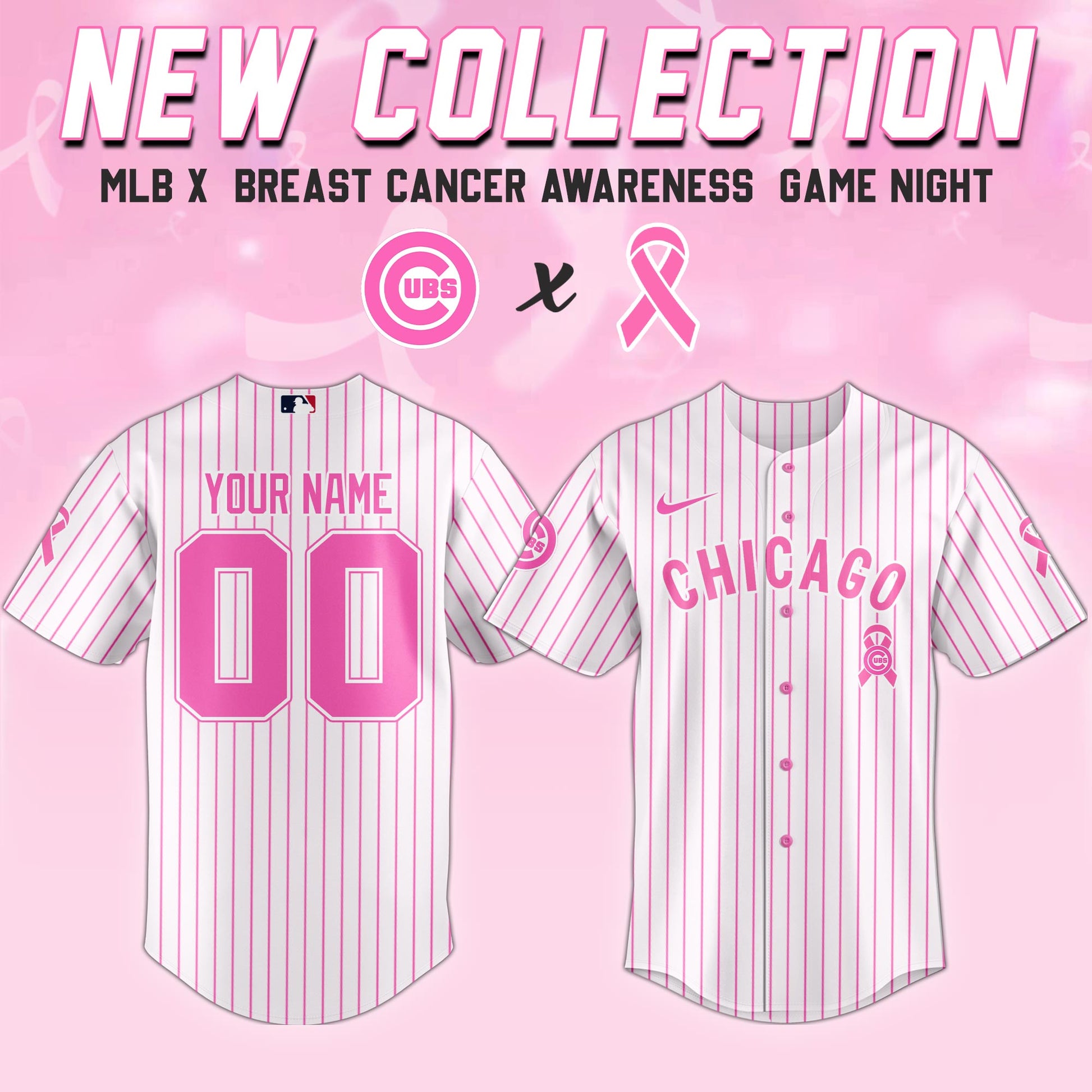 Chicago Cubs x  Breast Cancer Awareness Game Night Jersey Editons Limited