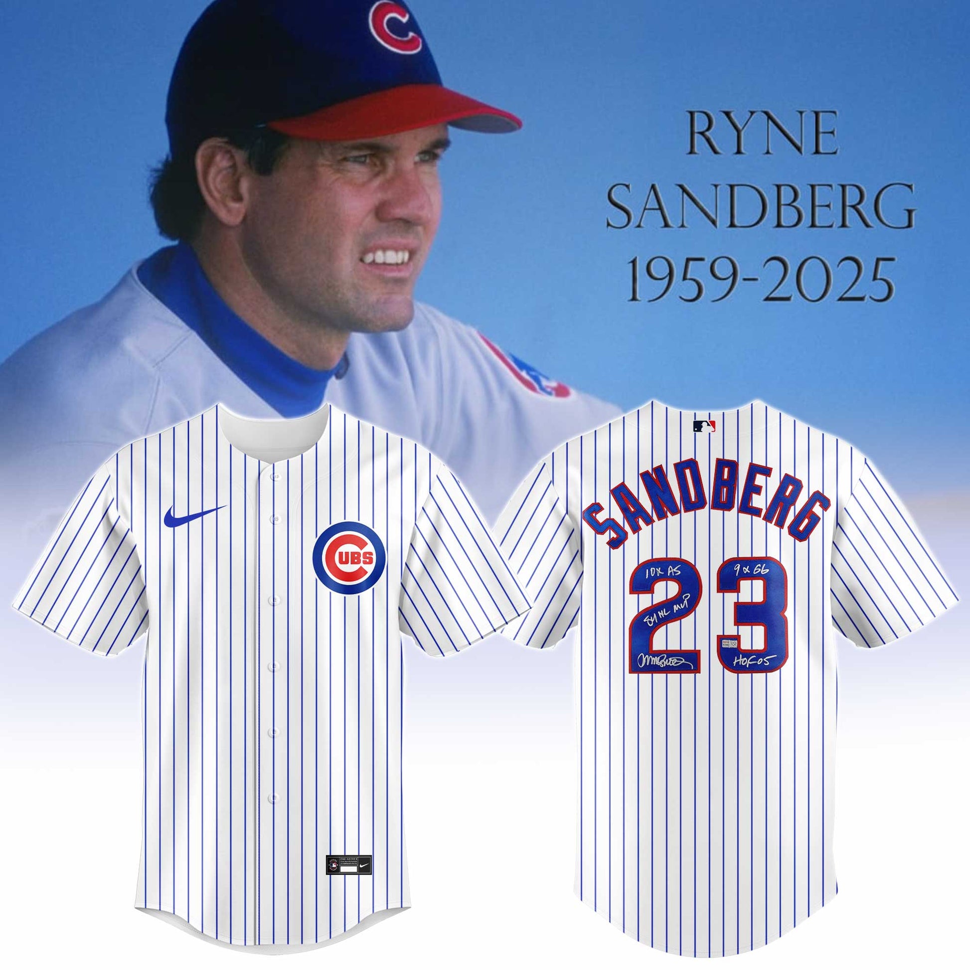 Ryne Sandberg 1959 2025 Jersey Editions Limited White
