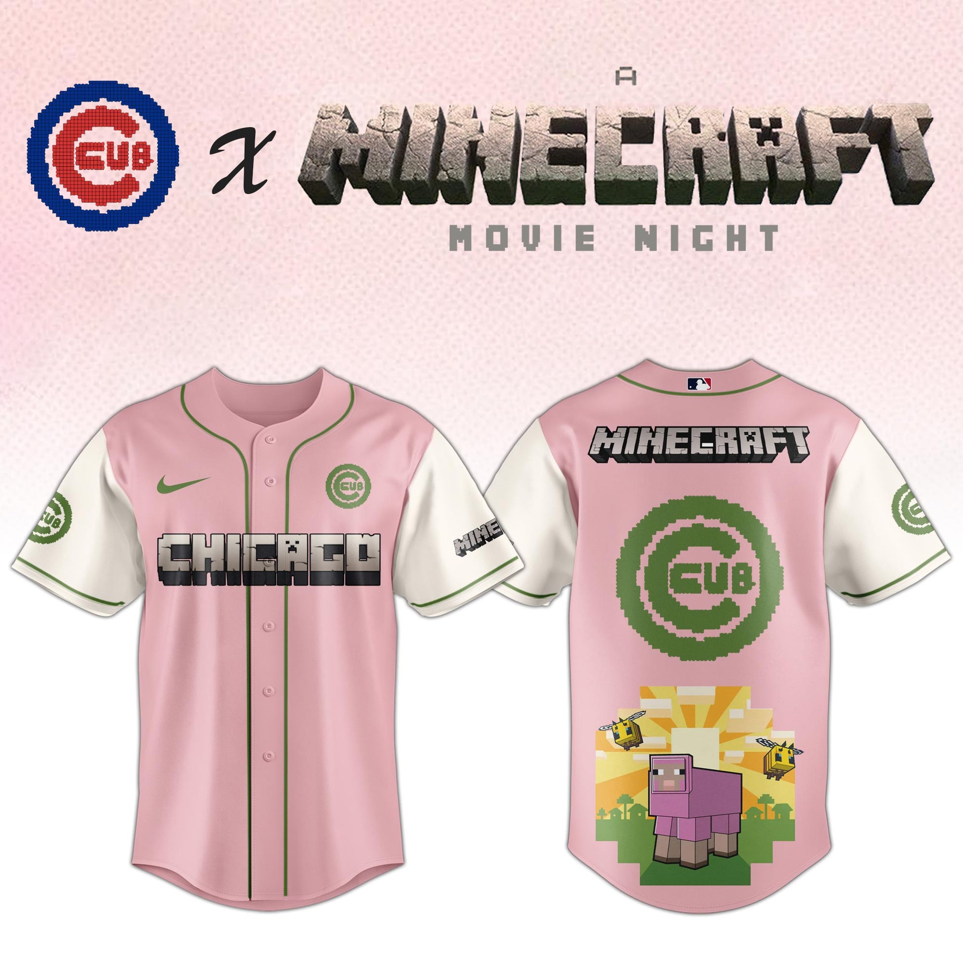 Chicago Cubs MLB x A MINECRAFT MOVIE Night Jersey Editions Limited 02