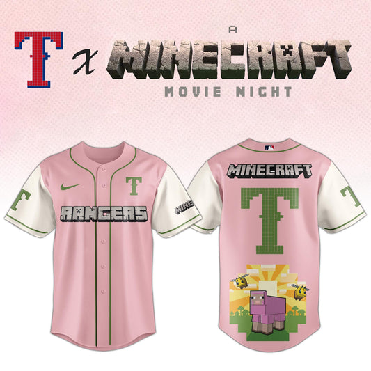 Texas Rangers MLB x A MINECRAFT MOVIE Night Jersey Editions Limited 02