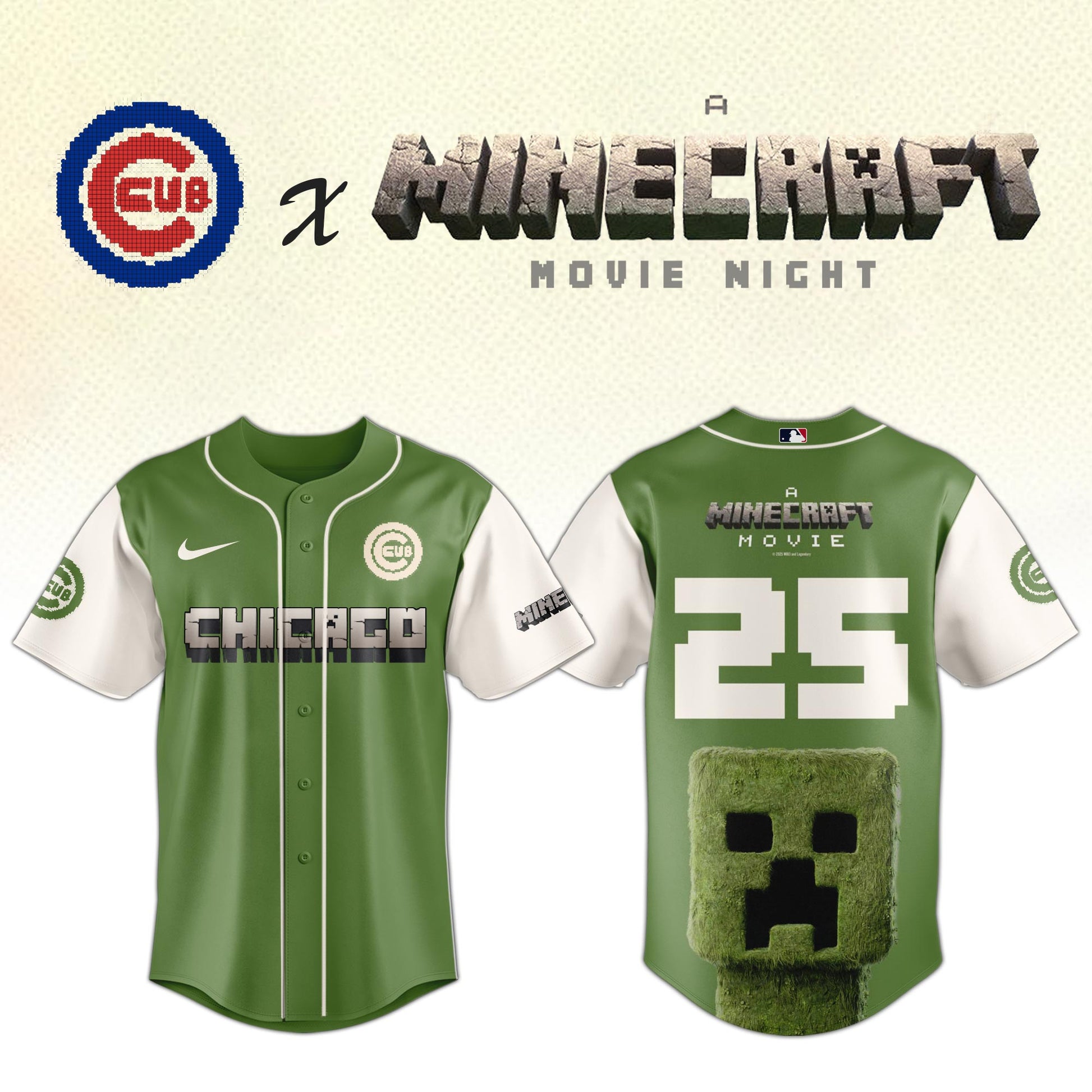 Chicago Cubs MLB x A MINECRAFT MOVIE Night Jersey Editions Limited