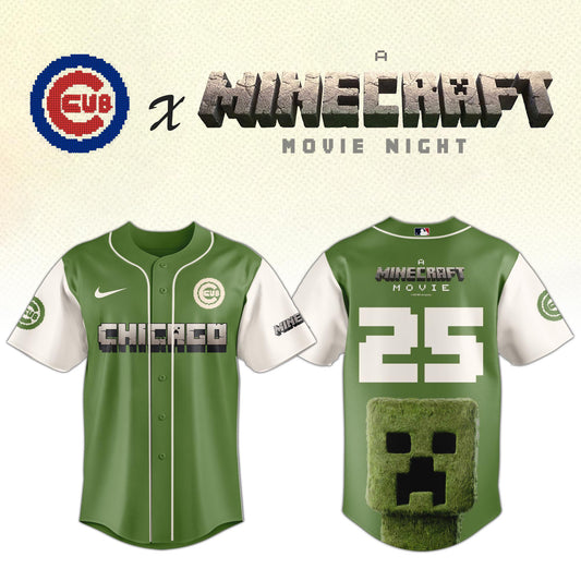 Chicago Cubs MLB x A MINECRAFT MOVIE Night Jersey Editions Limited
