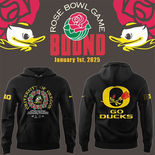 Limited Oregon Ducks Rose Bowl Game Hoodie-LL1224241000