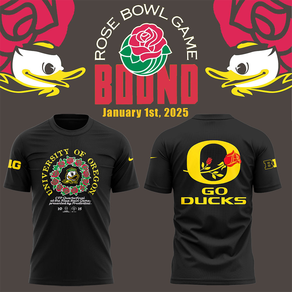 Limited Oregon Ducks Rose Bowl Game TShirt-LL1224241001