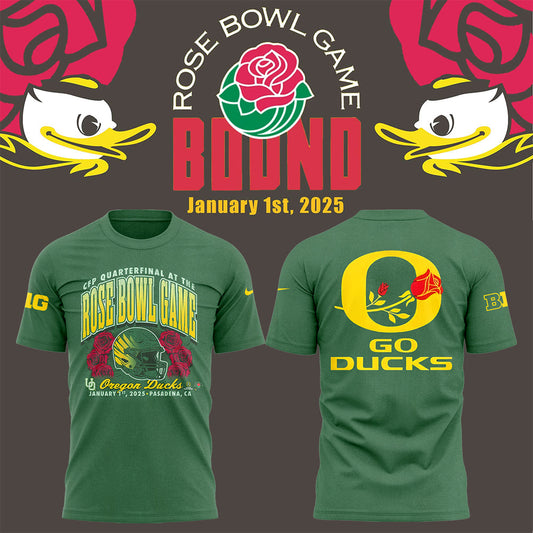 Limited Oregon Ducks Rose Bowl Game TShirt-LL1224241002