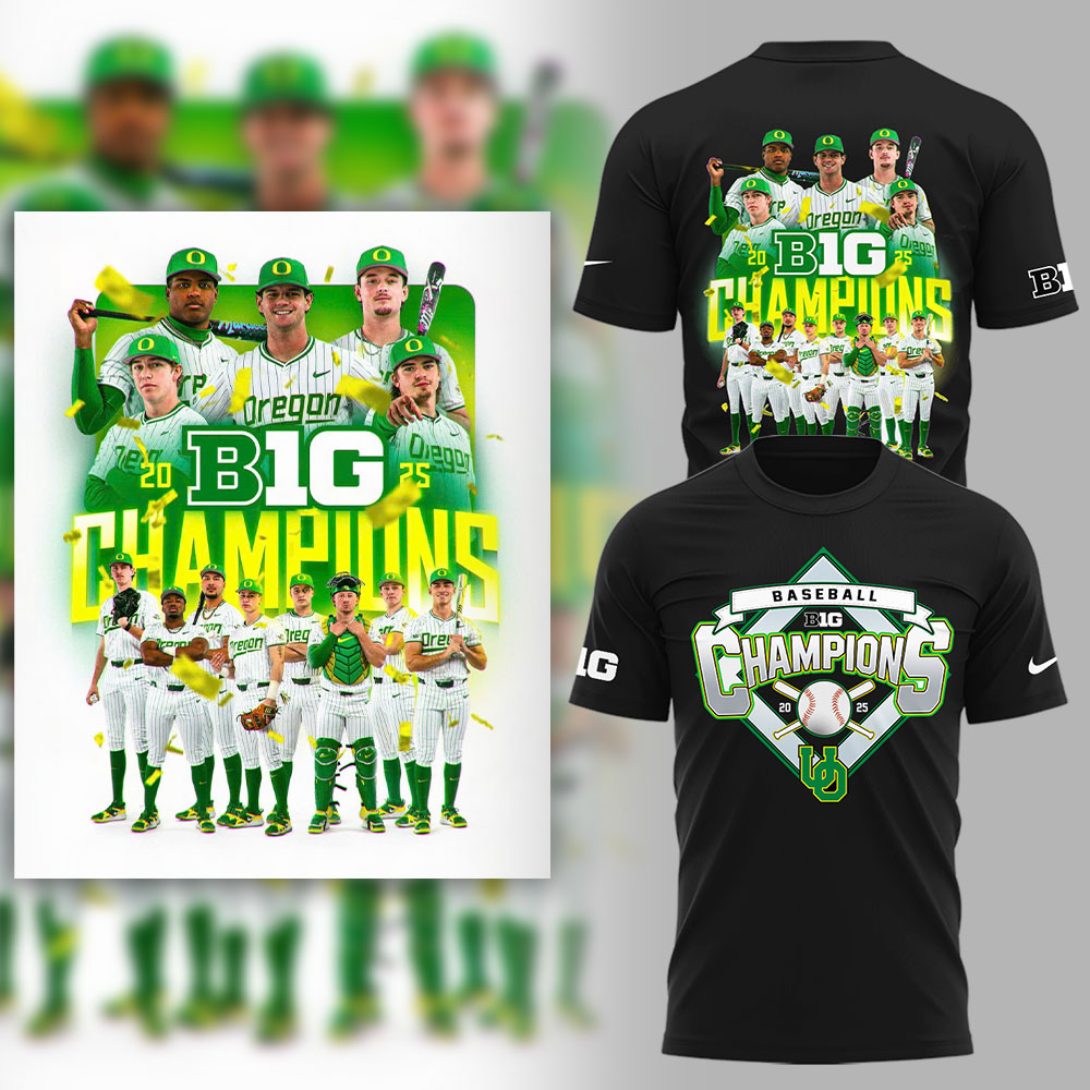 Limited Edition Oregon Baseball Big Ten 2025 Conference Champions TShirt