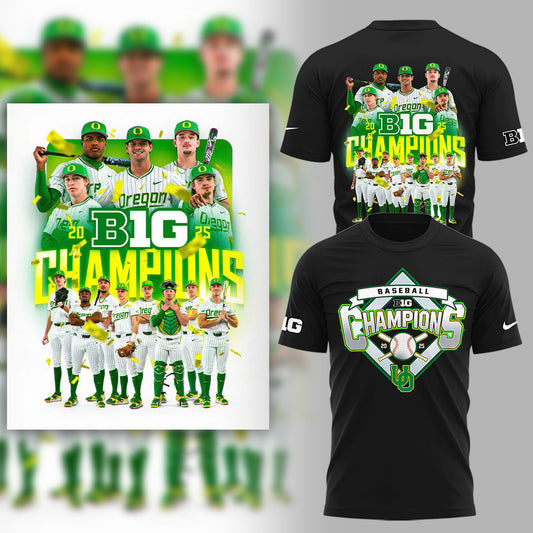 Limited Edition Oregon Baseball Big Ten 2025 Conference Champions TShirt