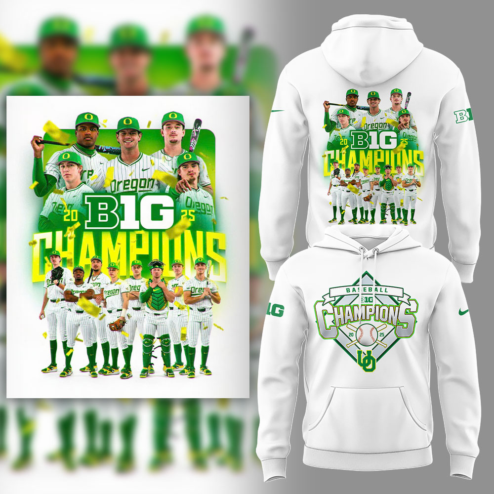 Limited Edition Oregon Baseball Big Ten 2025 Conference Champions Hoodie