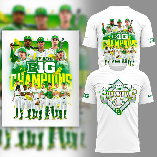 Limited Edition Oregon Baseball Big Ten 2025 Conference Champions TShirt