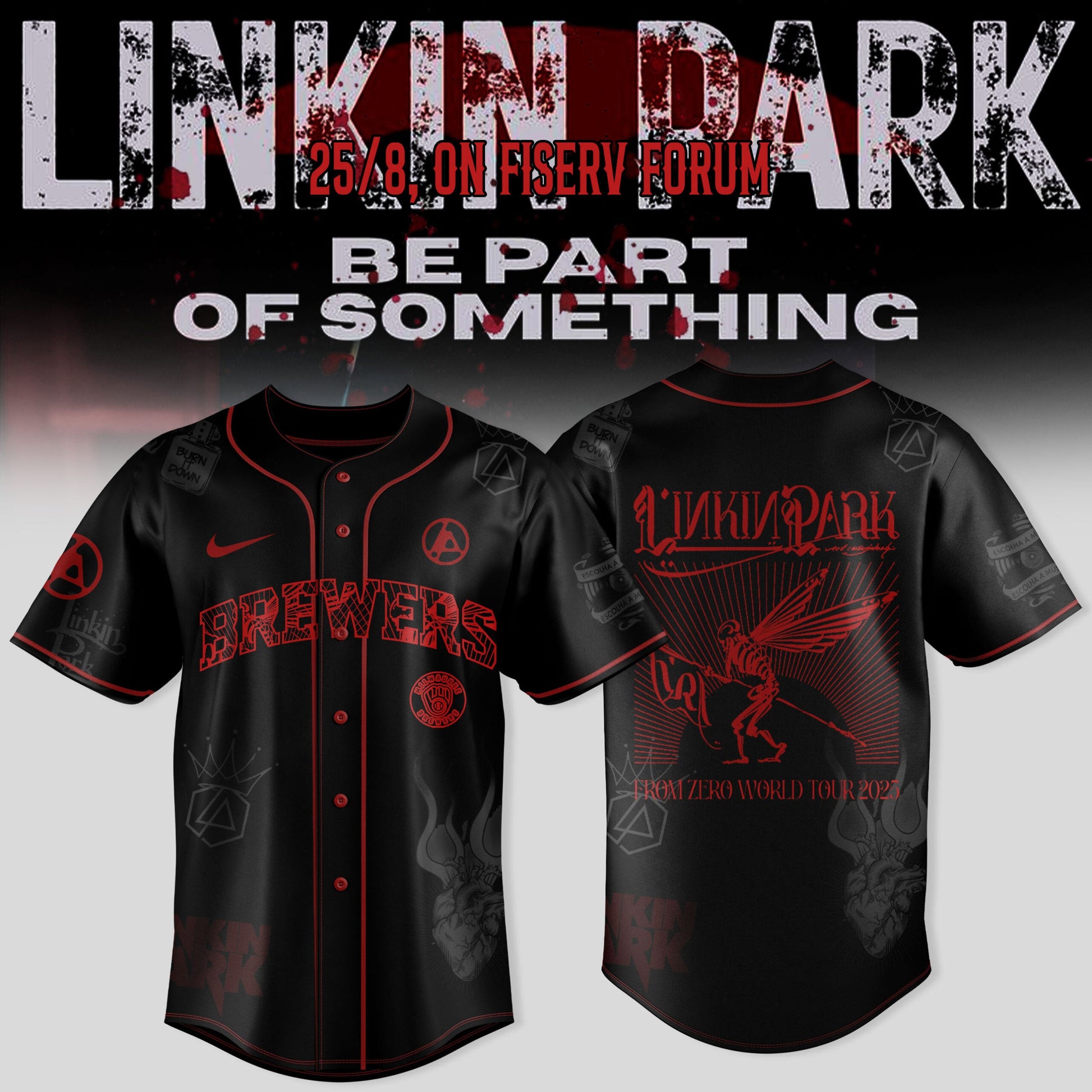 Milwaukee Brewers x LINKIN PARK: From Zero World Tour 2025 Jersey