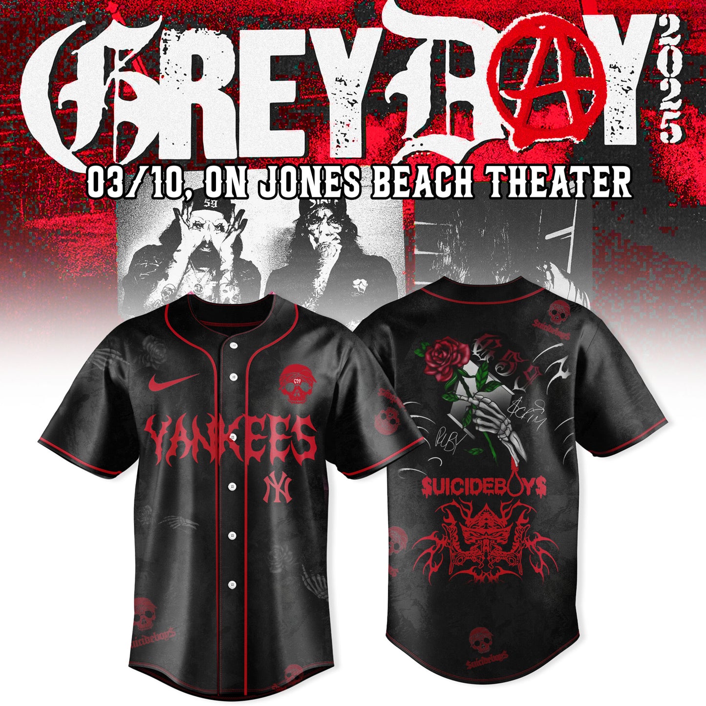 New York Yankees x $uicideboy$ GreyDay Tour Merch 2025