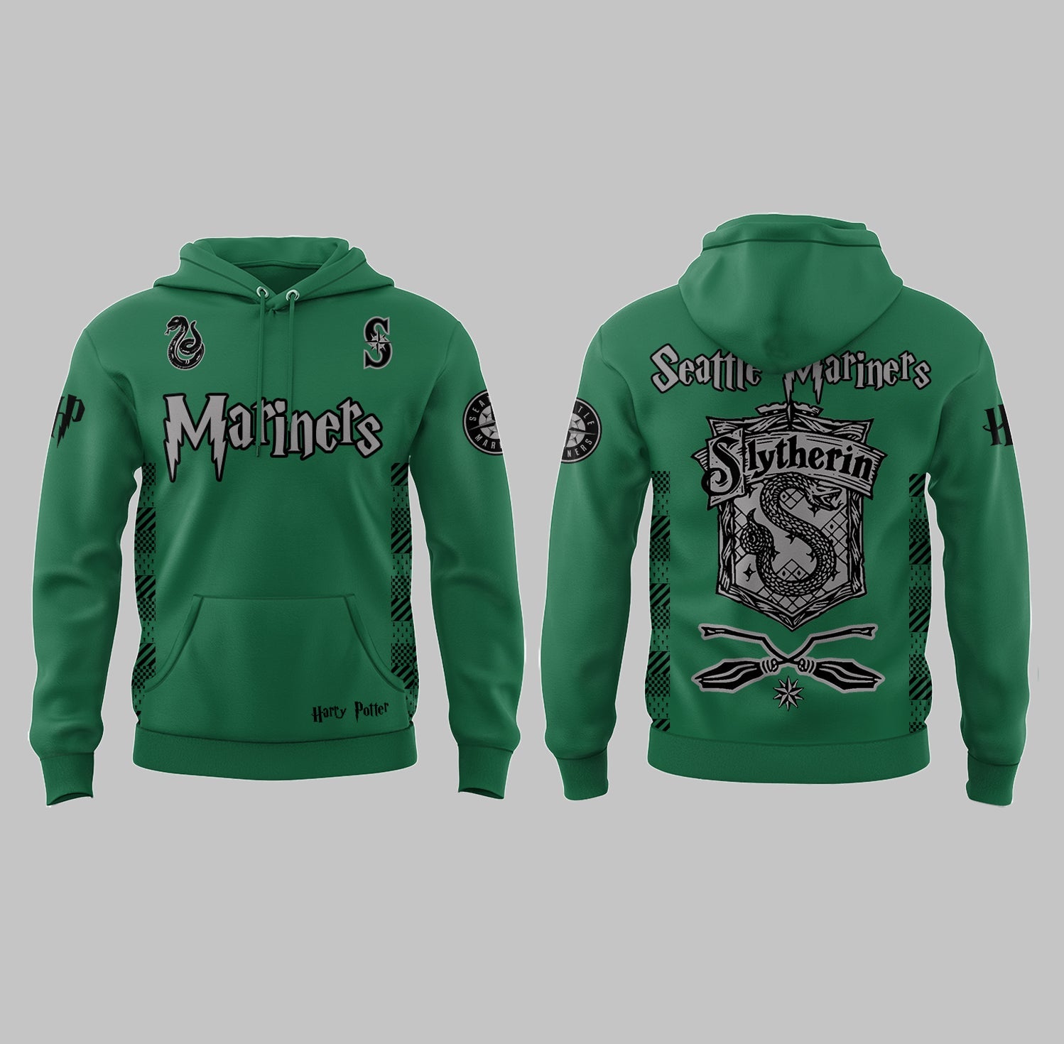 Seattle Mariners x Harry Potter Night Slytherin House Hoodie
