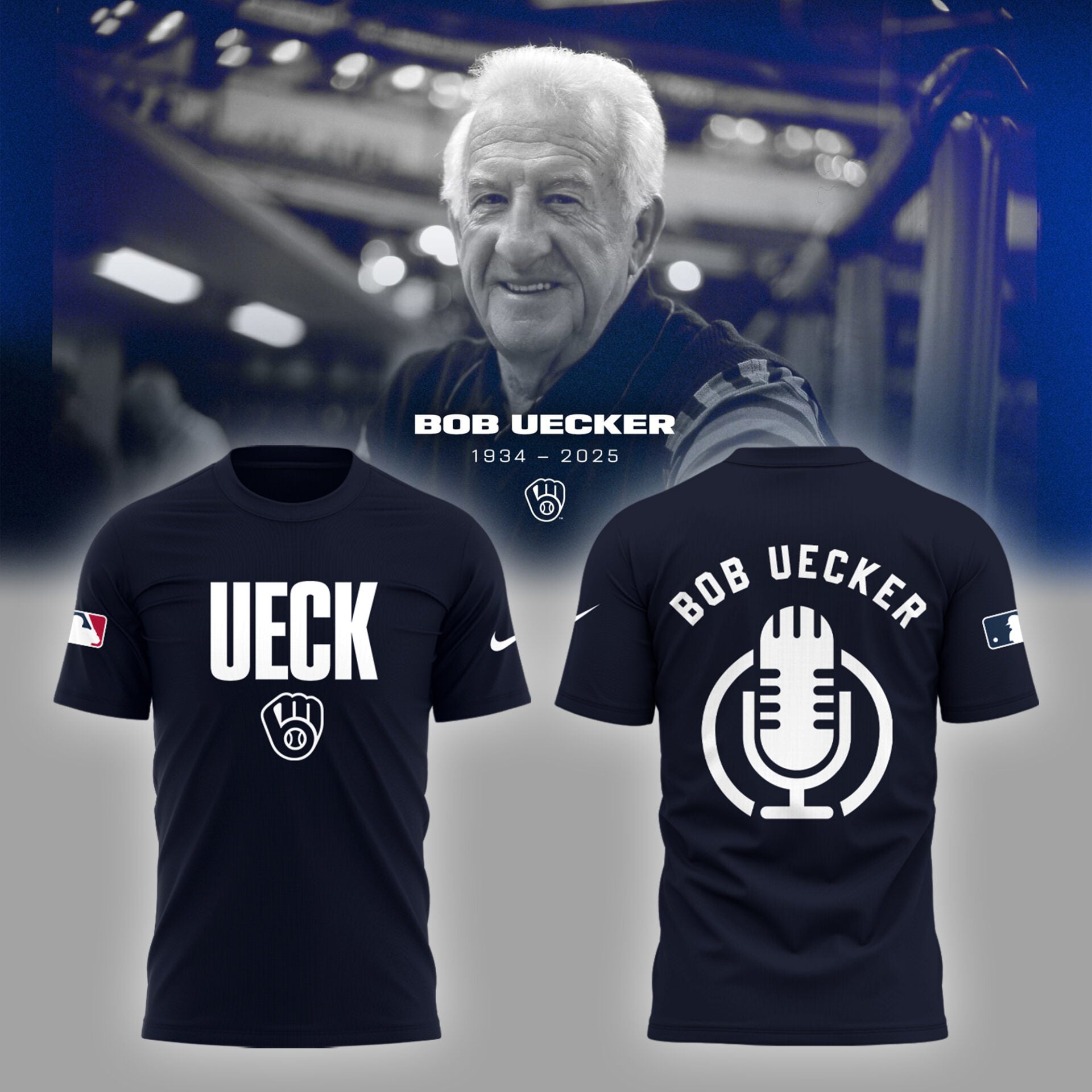 Honoring The Legend, Brewers Baseball Hall of Famer Bob Uecker TShirt