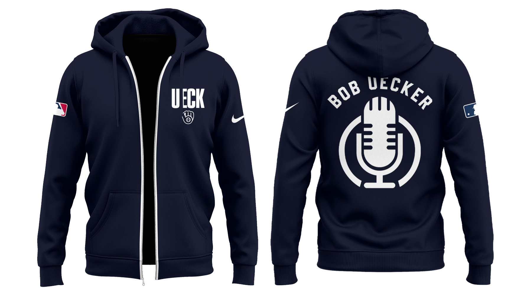 Honoring The Legend, Brewers Baseball Hall of Famer Bob Uecker Zip Hoodie
