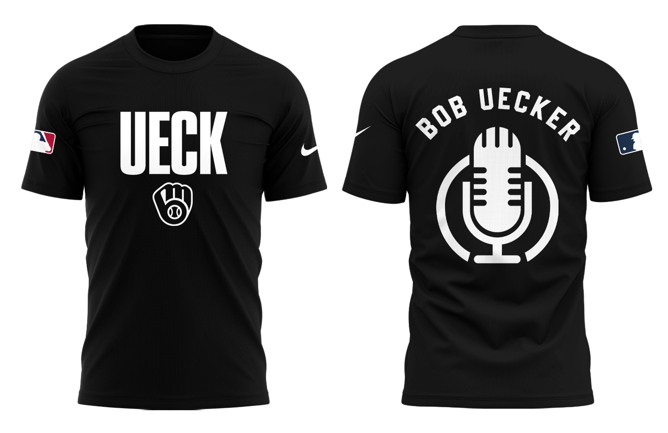Honoring The Legend, Brewers Baseball Hall of Famer Bob Uecker Black TShirt