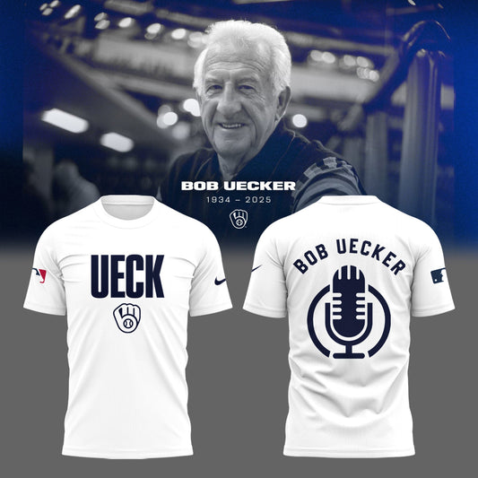 Honoring The Legend, Brewers Baseball Hall of Famer Bob Uecker White TShirt
