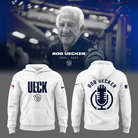 Honoring The Legend, Brewers Baseball Hall of Famer Bob Uecker White Hoodie