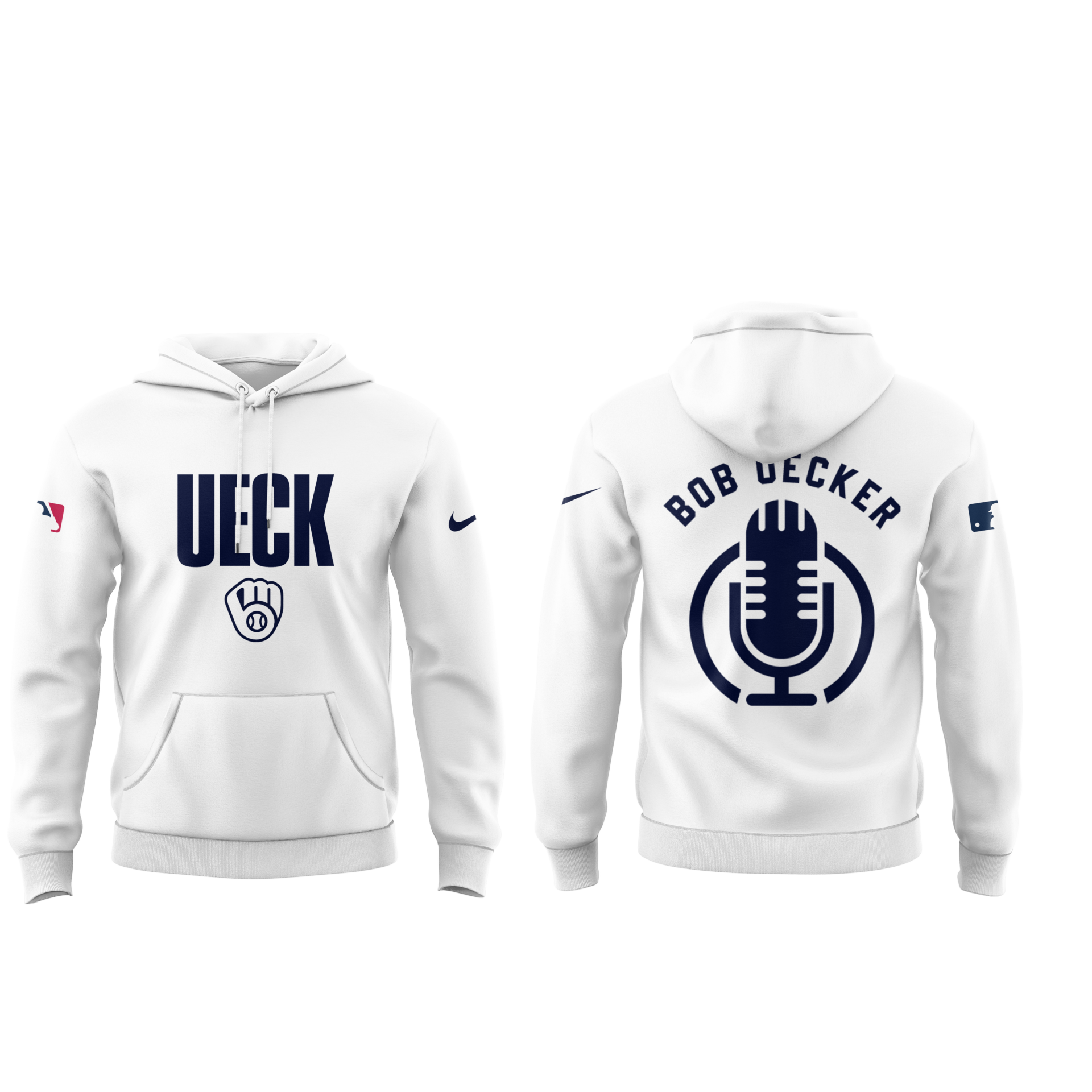 Honoring The Legend, Brewers Baseball Hall of Famer Bob Uecker White Hoodie