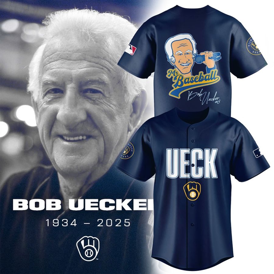 Limited Edition Brewers Baseball Honoring Mr. Baseball Bob Uecker Wh Jersey