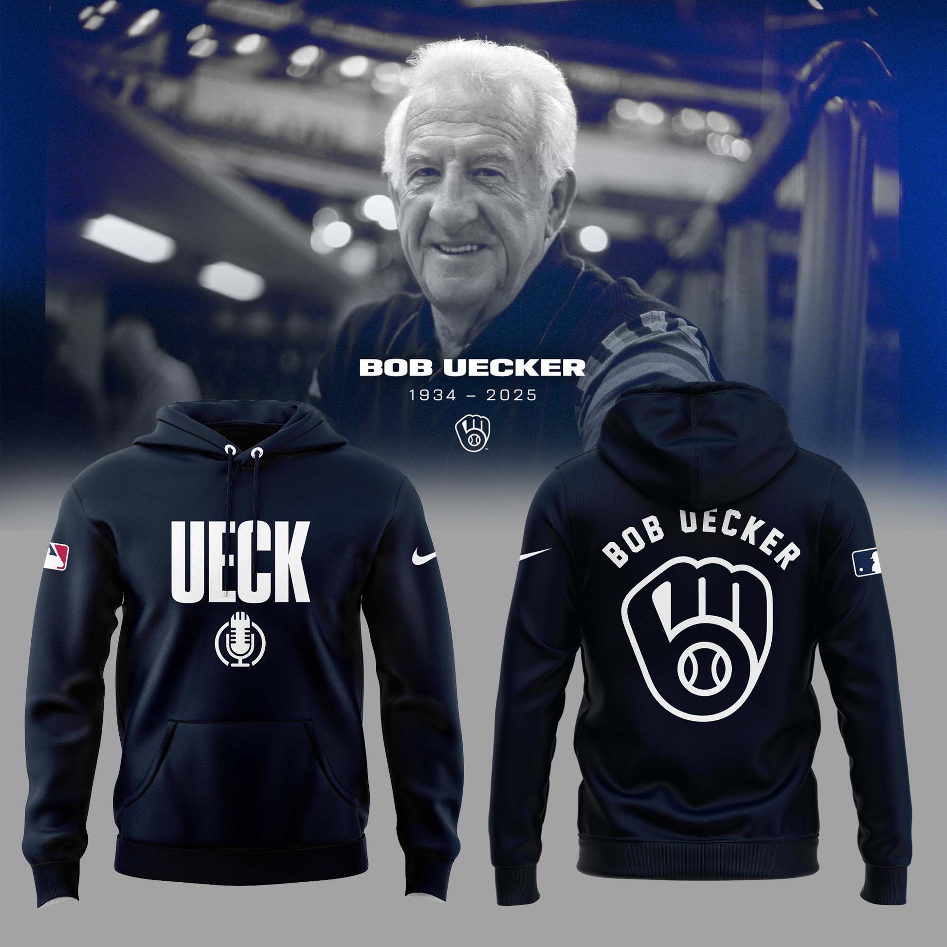 Honoring The Legend, Brewers Baseball Hall of Famer Bob Uecker Hoodie