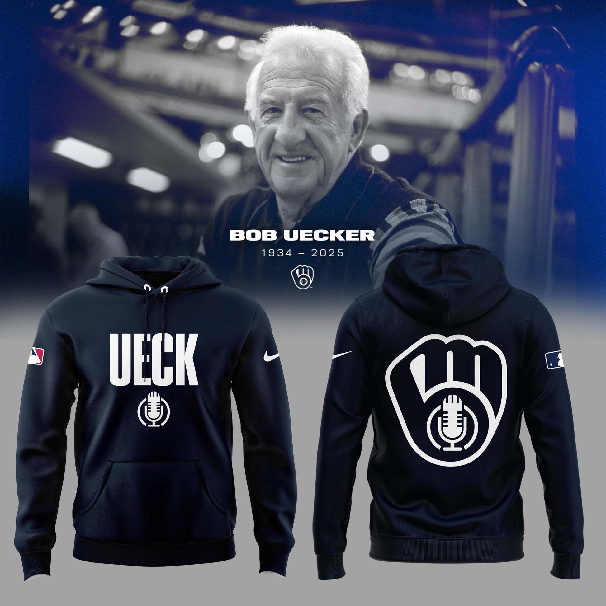 Honoring The Legend, Brewers icon & Baseball Hall of Famer Bob Uecker Hoodie