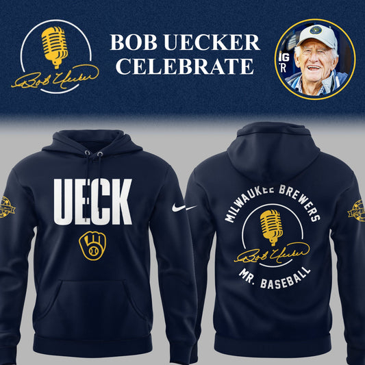 Limited Edition Brewers Baseball Honoring Mr. Baseball Bob Uecker Hoodie