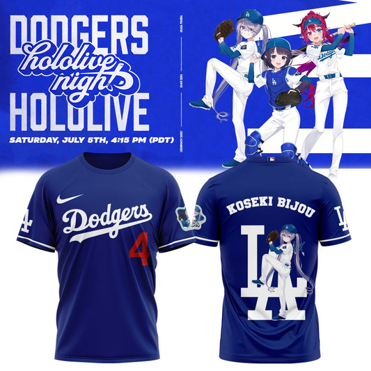 Los Angeles Dodgers Baseball T-Shirt - Hololive Night Biboo Shirts 2025 LA-12