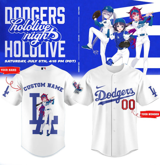 Los Angeles Dodgers Baseball Jersey - Hololive Night IRyS Jersey 2025 Custom Name and Number LA-13
