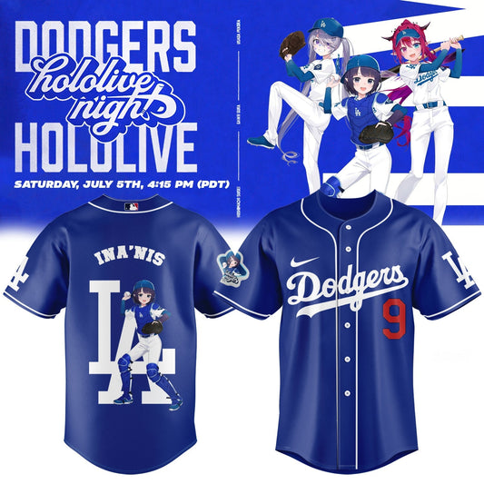 Los Angeles Dodgers Baseball Jersey - Hololive Night Ina’nis Jersey 2025 LA-17