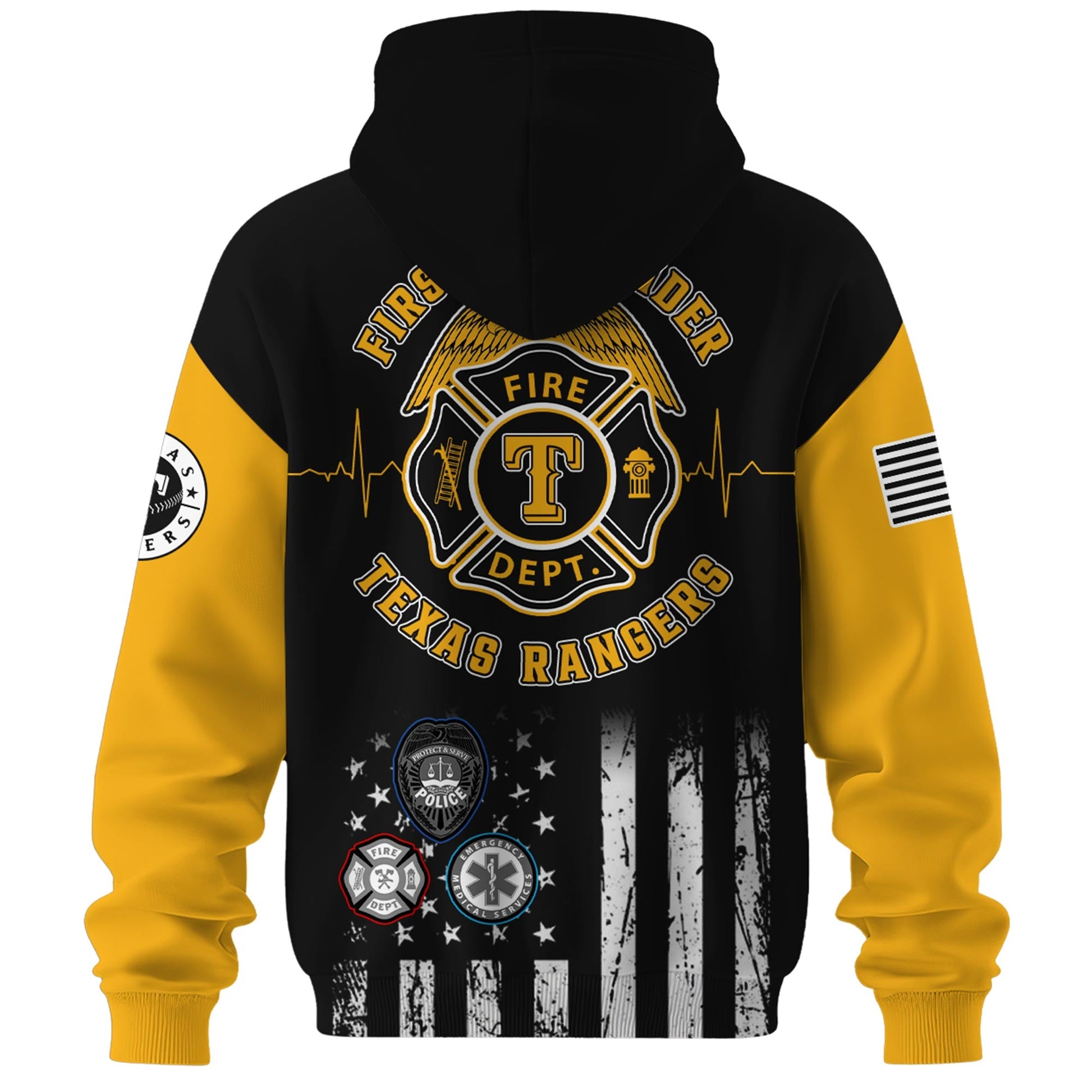 Texas Rangers MLB x First Responders Night Hoodie Limited Edition