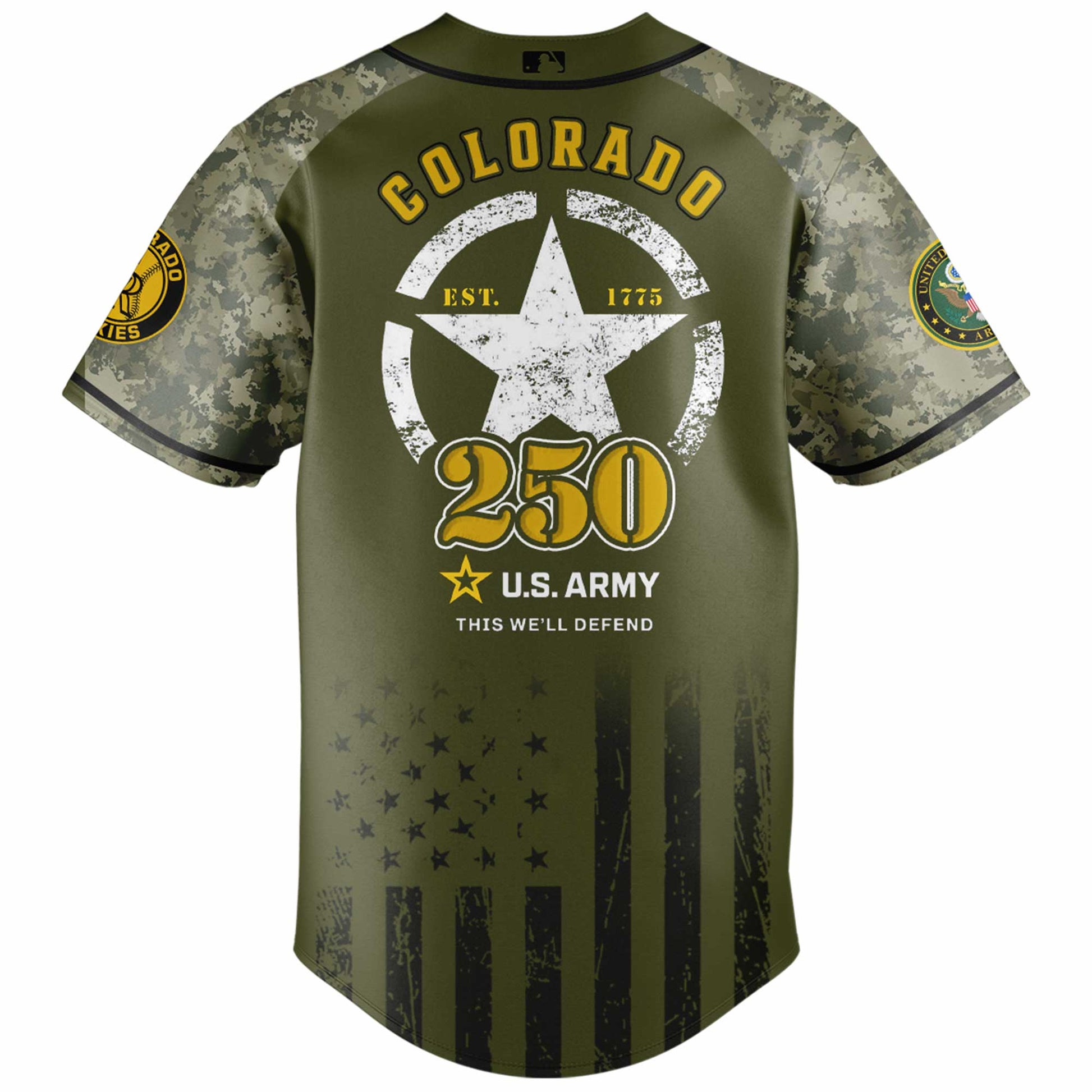 Colorado Rockies MLB x 250 U.S. ARMY Jersey 03