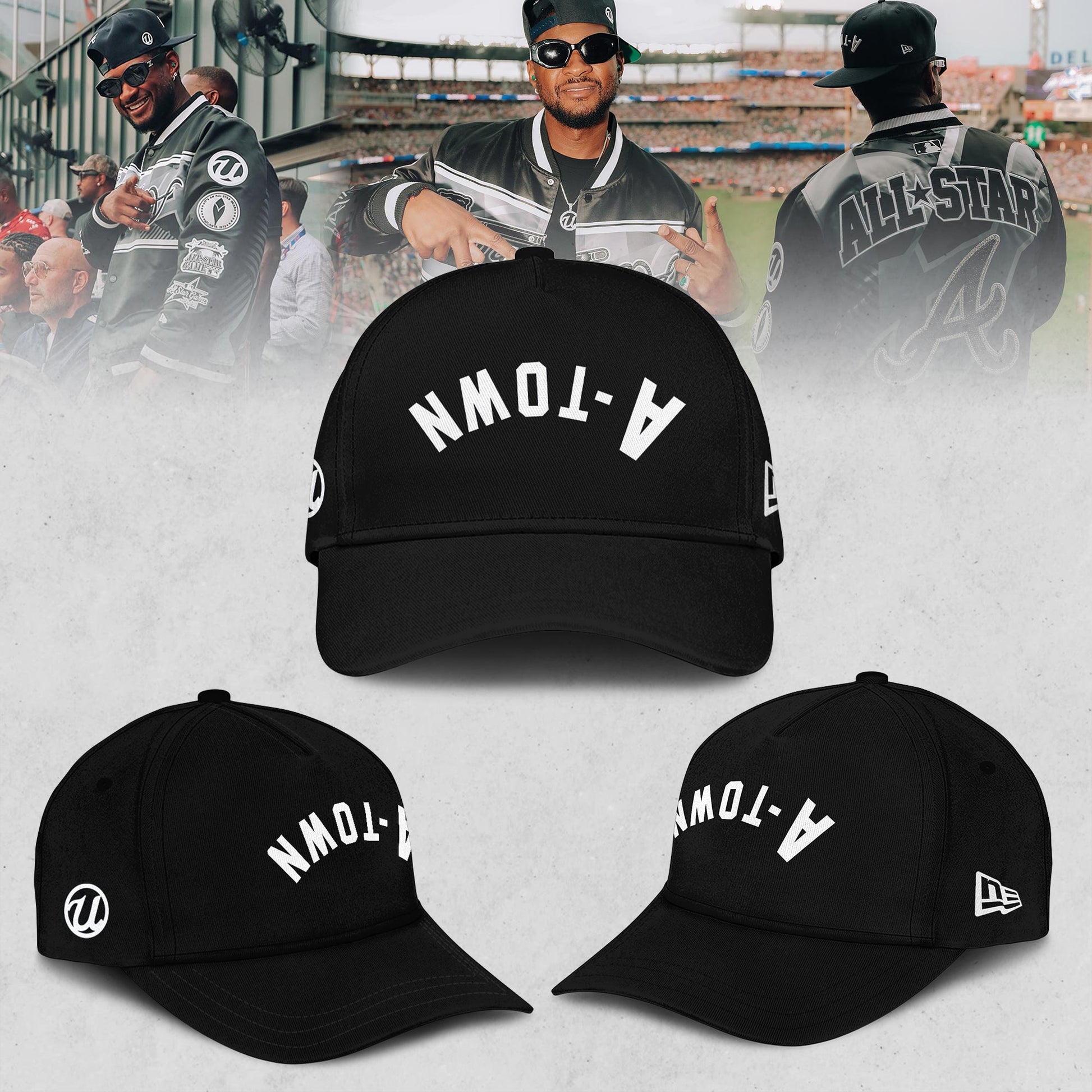 Atlanta Braves Usher 2025 MLB All-Star Game Bomber Jacket – Black and White